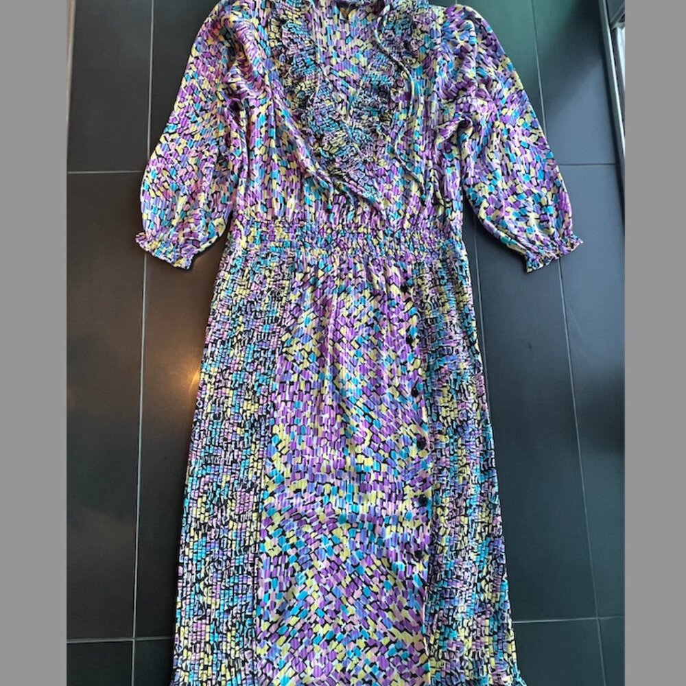 MAYEELOK colorful women's midi dress "L"